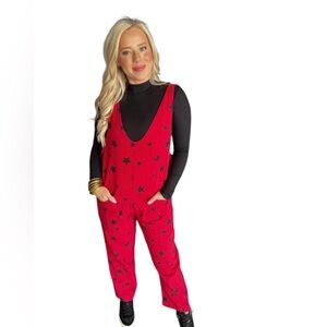 Talulah Star Print Denim Jumpsuit Sz S